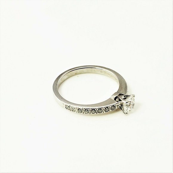 Tiffany & Co. Platinum Diamond Engagement Ring - Picture 4 of 9